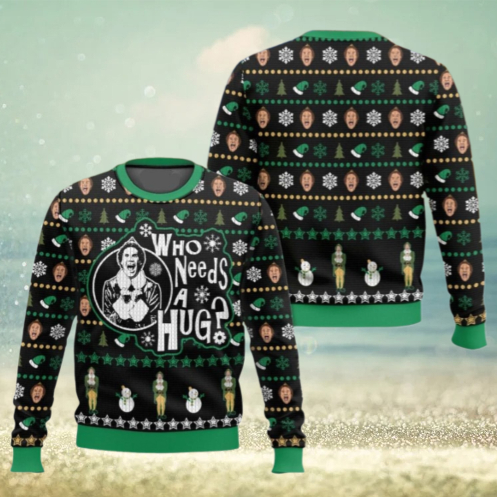 Buddy The Elf Christmas Ugly Sweater, Elf Who Need A Hug Sweatshirt Buddy The Elf Christmas Ugly Sweater, Elf Who Need A Hug Sweatshirt