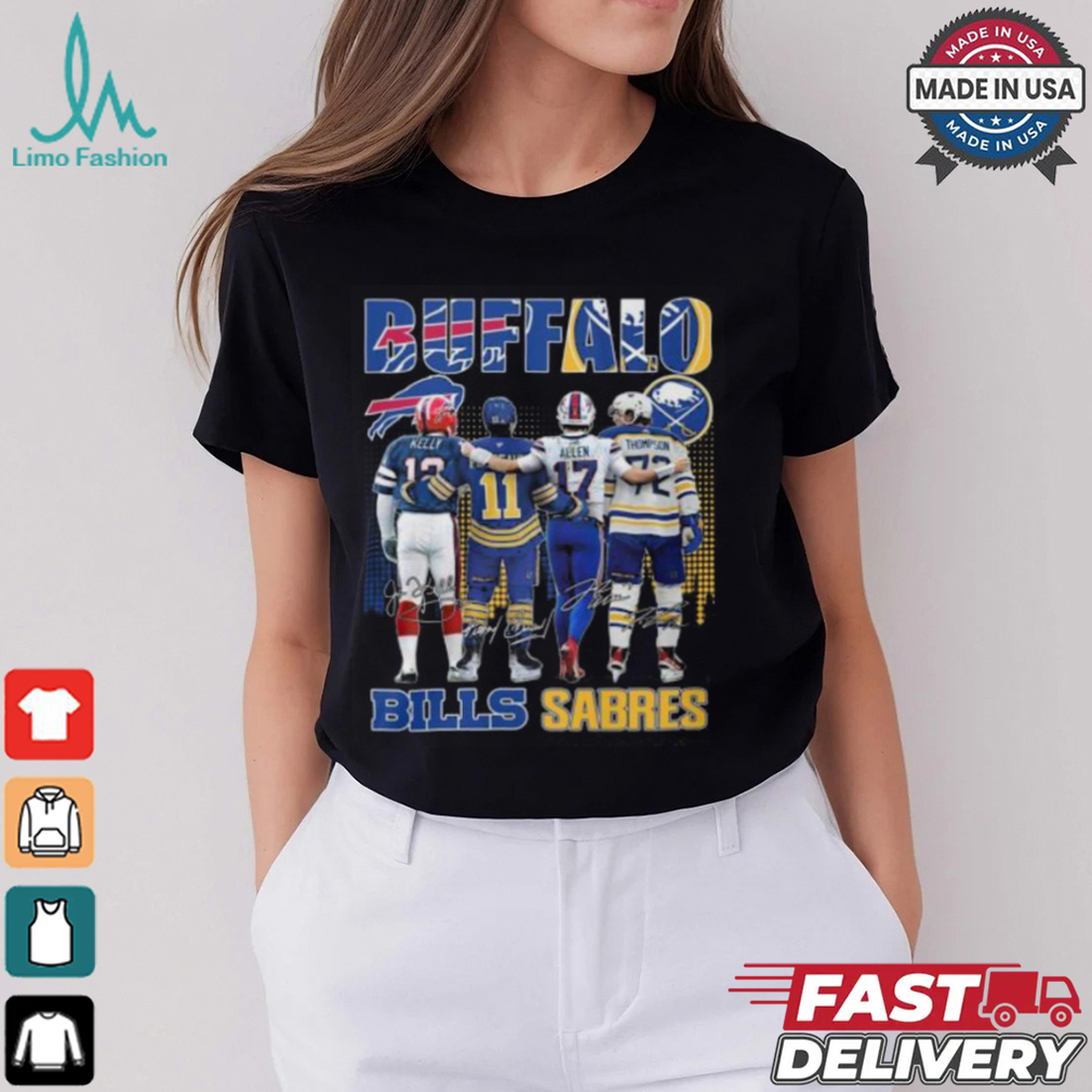Buffalo Bills Josh Allen Jim Kelly Buffalo Sabres Gilbert Perreault Tage Thompson T Shirt Buffalo Bills Josh Allen Jim Kelly Buffalo Sabres Gilbert Perreault Tage Thompson T Shirt
