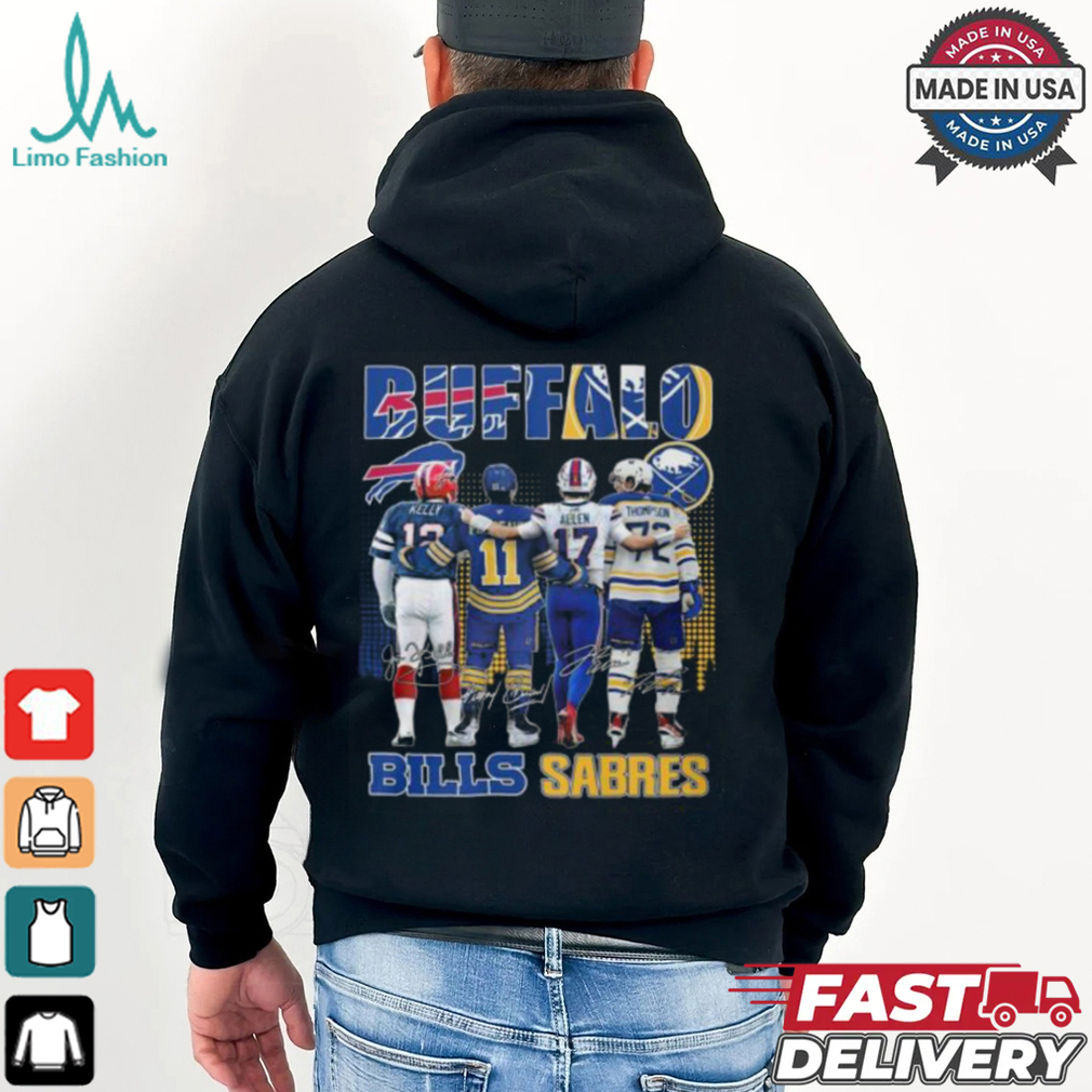 Buffalo Bills Josh Allen Jim Kelly Buffalo Sabres Gilbert Perreault Tage Thompson T Shirt Buffalo Bills Josh Allen Jim Kelly Buffalo Sabres Gilbert Perreault Tage Thompson T Shirt