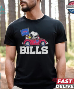 Buffalo Bills Peanuts Snoopy And Woodstock On Car T Shirt