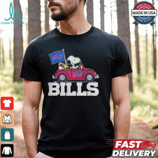 Buffalo Bills Peanuts Snoopy And Woodstock On Car T Shirt