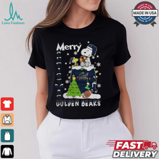 California Golden Bears Snoopy And Woodstock Merry Christmas Shirt