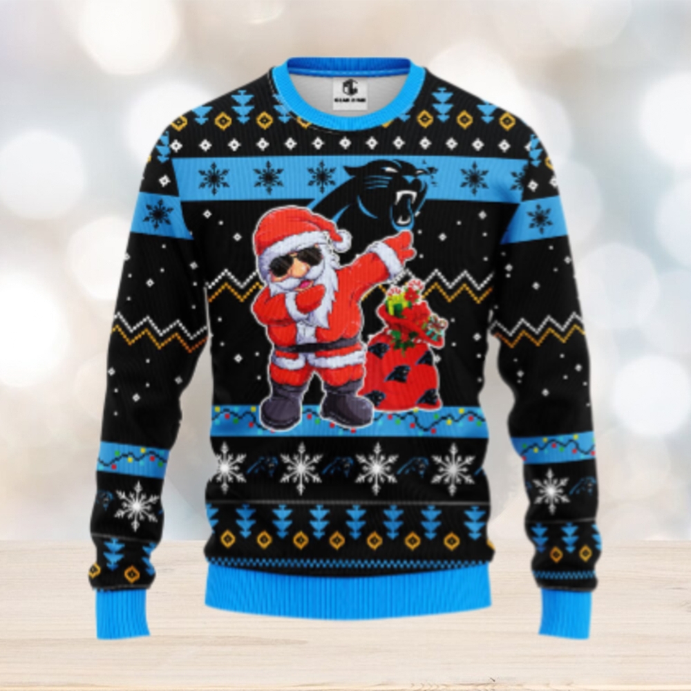 Carolina Panthers Dabbing Santa Claus Ugly Christmas Sweater Carolina Panthers Dabbing Santa Claus Ugly Christmas Sweater