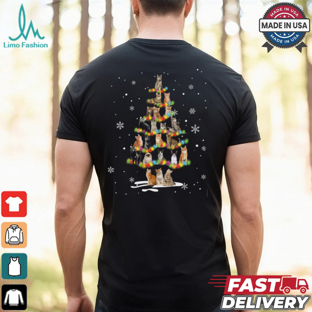 Cat Christmas Tree Light Shirt Recovered Cat Christmas Tree Light Shirt Recovered