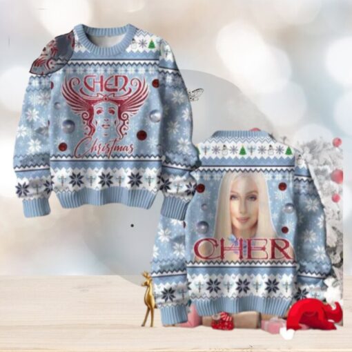 Cher Christmas Light Blue Chirstmas Gifts 2024 Xmas For Family And Friends Ugly Sweater