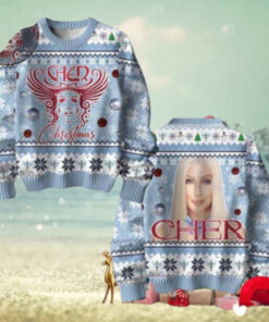 Cher Christmas Light Blue Chirstmas Gifts 2024 Xmas For Family And Friends Ugly Sweater
