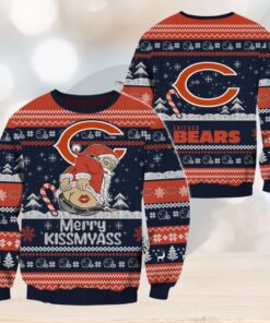 Chicago Bears NFL 2024 Merrykissmyass Funny Santa Claus Christmas Ugly Sweater