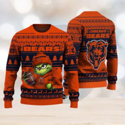 Chicago Bears The Grinch Ugly Christmas Sweater NFL Xmas Gift