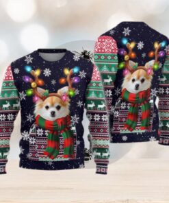 Chihuahua Christmas Ugly Sweater, Santa Hat Dog Sweater