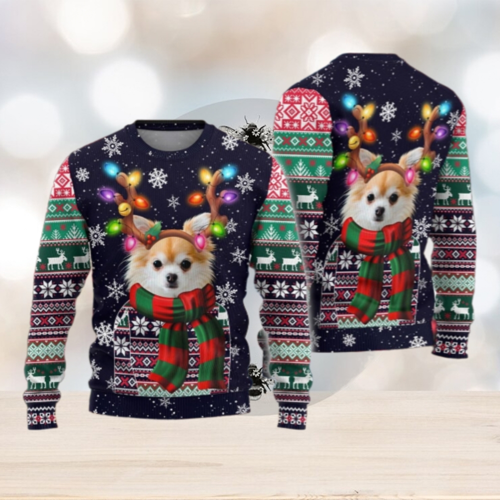 Chihuahua Christmas Ugly Sweater, Santa Hat Dog Sweater Chihuahua Christmas Ugly Sweater, Santa Hat Dog Sweater