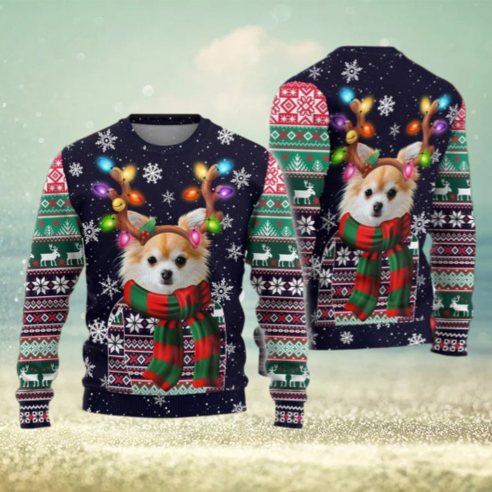 Chihuahua Christmas Ugly Sweater, Santa Hat Dog Sweater Chihuahua Christmas Ugly Sweater, Santa Hat Dog Sweater