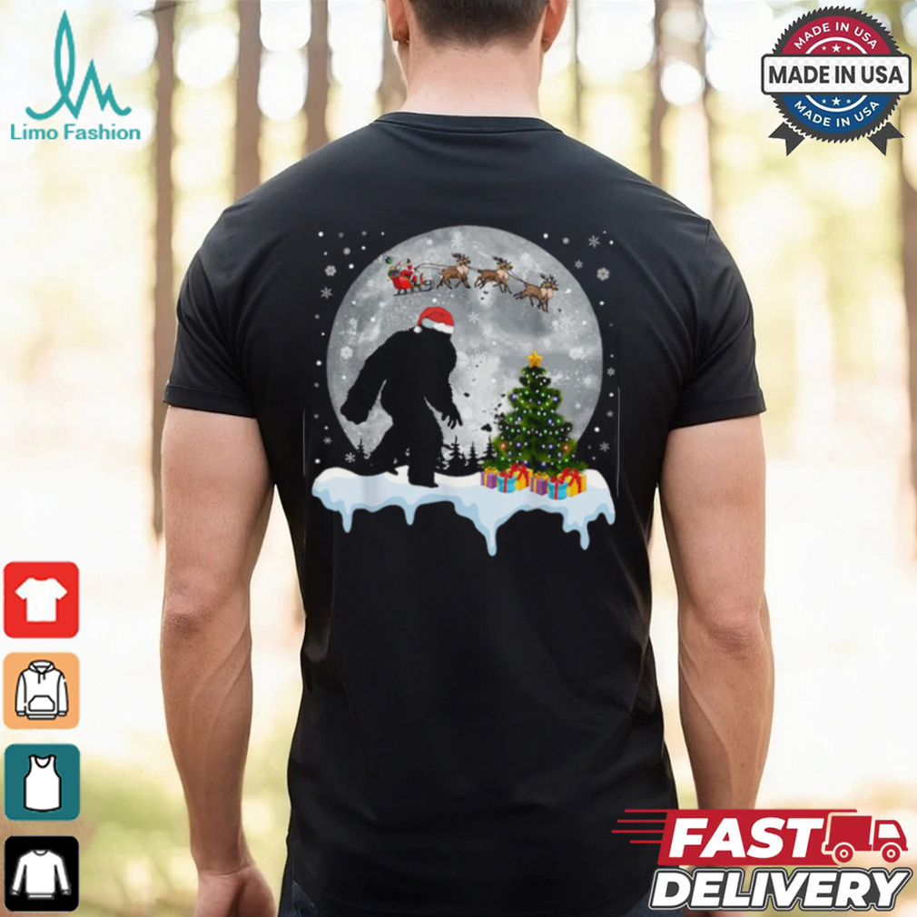 Christmas Bigfoot Santa Tree Sleigh Moon Reindeer Snow T Shirt Recovered Christmas Bigfoot Santa Tree Sleigh Moon Reindeer Snow T Shirt Recovered