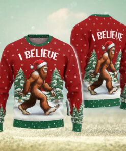 Christmas Bigfoot Ugly Sweater, Sasquatch Holiday Sweater