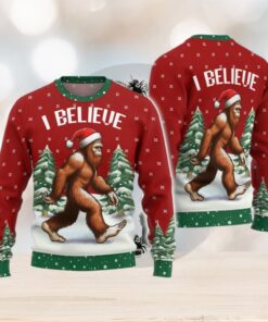 Christmas Bigfoot Ugly Sweater, Sasquatch Holiday Sweater