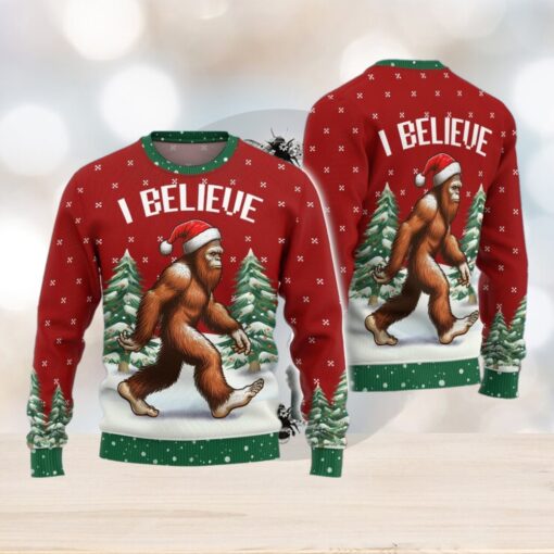 Christmas Bigfoot Ugly Sweater, Sasquatch Holiday Sweater