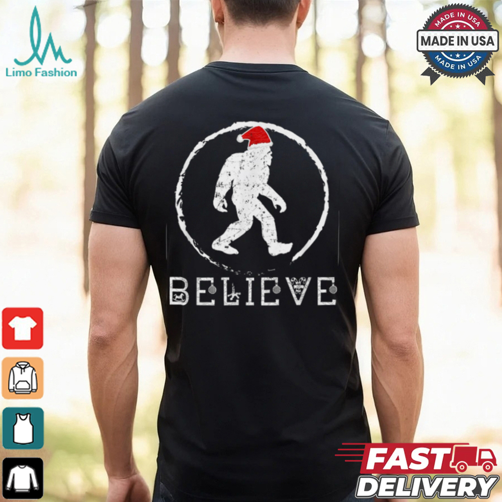 Christmas Bigfoot with Santa Hat T Shirt Recovered Christmas Bigfoot with Santa Hat T Shirt Recovered