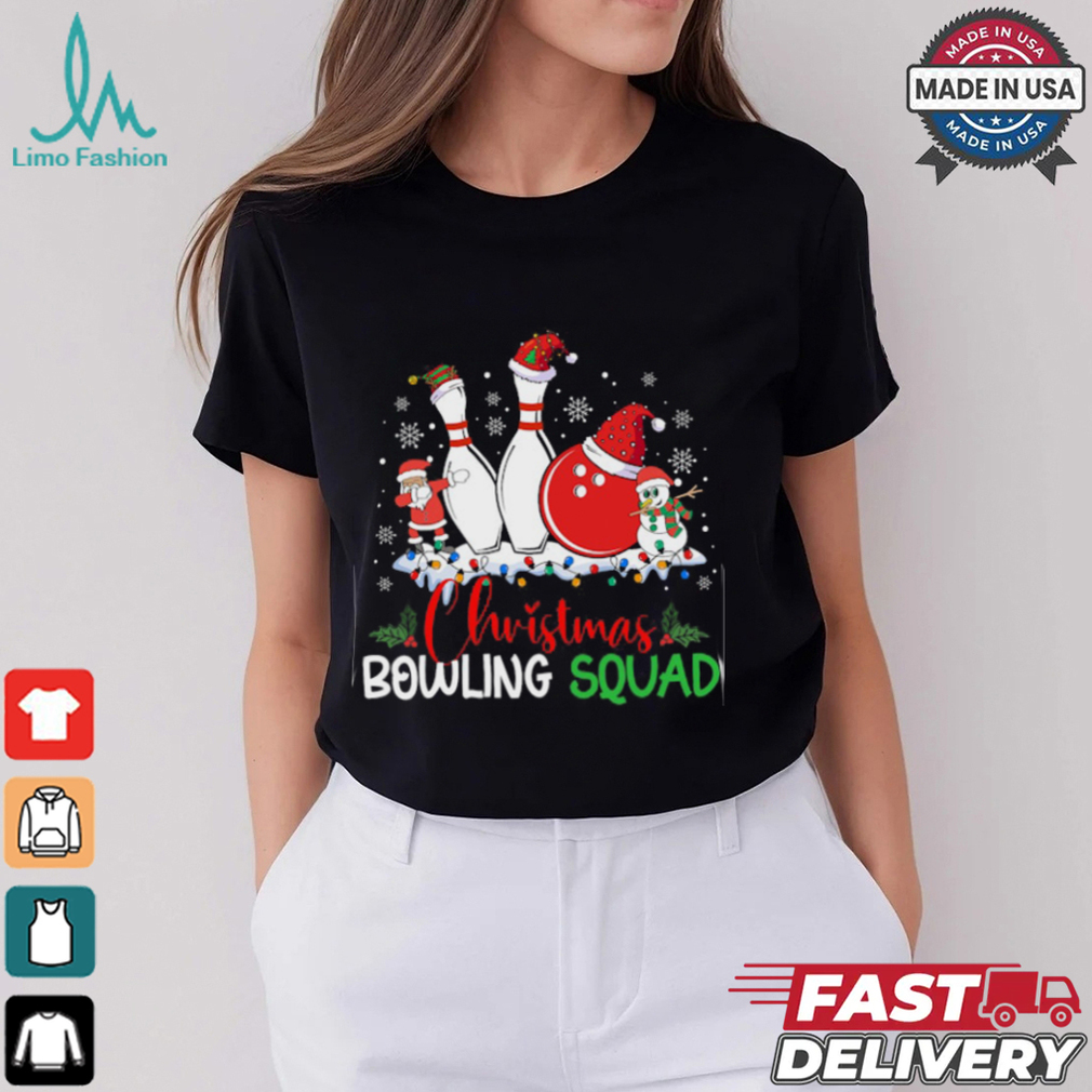 Christmas Bowling Squad Xmas Lights Santa Bowling Player Bowling T Shirt Recovered Christmas Bowling Squad Xmas Lights Santa Bowling Player Bowling T Shirt Recovered