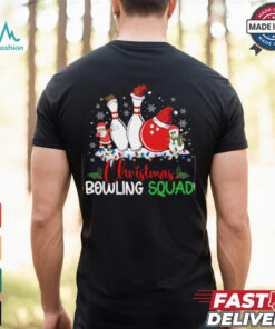 Christmas Bowling Squad Xmas Lights Santa Bowling Player Bowling T Shirt Recovered