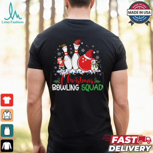 Christmas Bowling Squad Xmas Lights Santa Bowling Player Bowling T Shirt Recovered