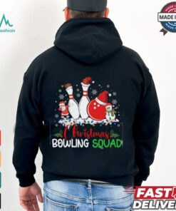 Christmas Bowling Squad Xmas Lights Santa Bowling Player Bowling T Shirt Recovered