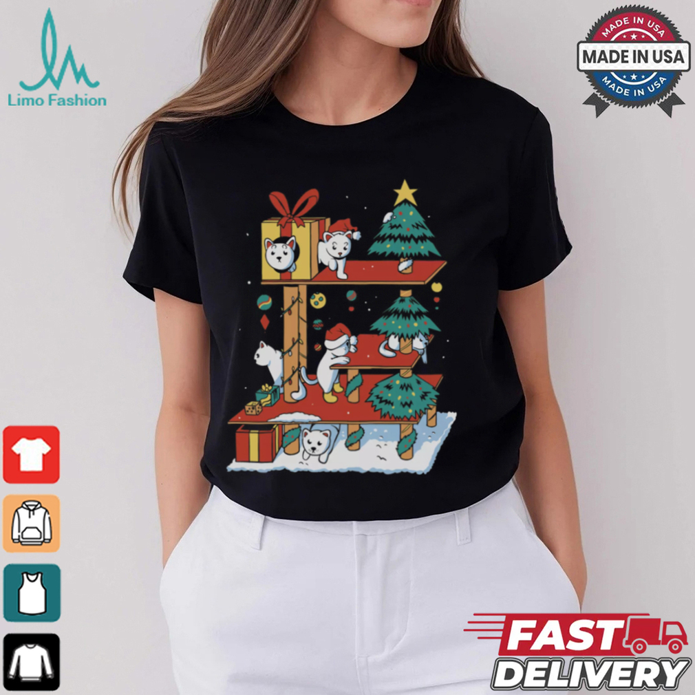Christmas Cat House Funny Winter Xmas Mens T Shirt Christmas Cat House Funny Winter Xmas Mens T Shirt