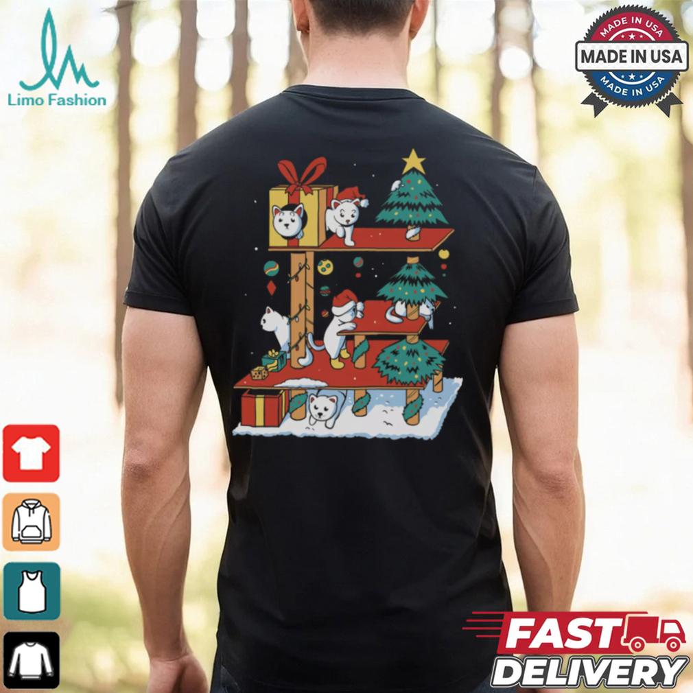 Christmas Cat House Funny Winter Xmas Mens T Shirt Christmas Cat House Funny Winter Xmas Mens T Shirt