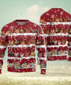 Christmas Chickens Ugly Sweater, Farm Animal Sweater