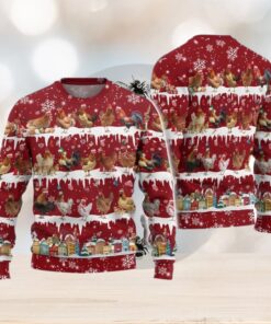 Christmas Chickens Ugly Sweater, Farm Animal Sweater