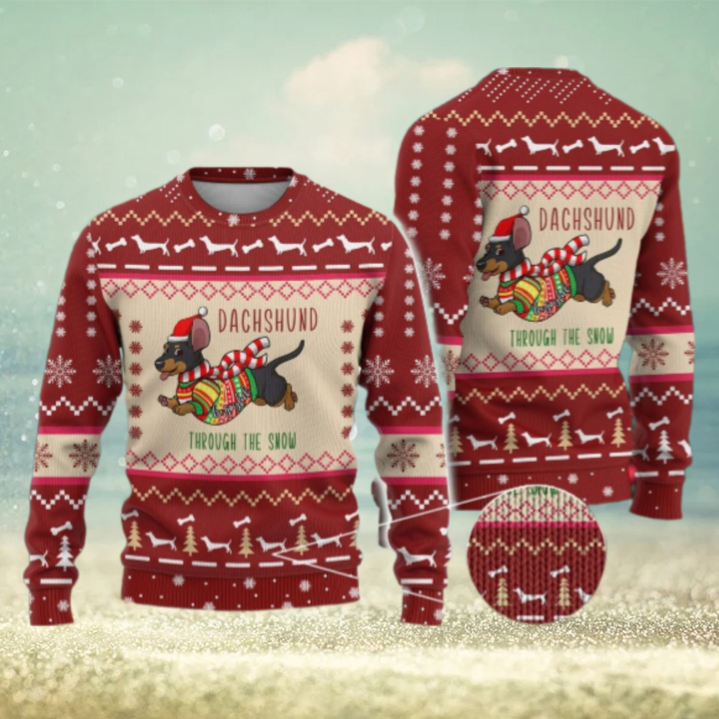Christmas Dachshund Ugly Sweater, Santa Hat Dog Sweater Christmas Dachshund Ugly Sweater, Santa Hat Dog Sweater