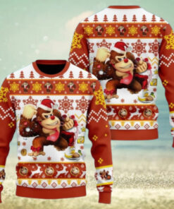 Christmas Donkey Kong Ugly Sweater, Super Mario Xmas Sweater