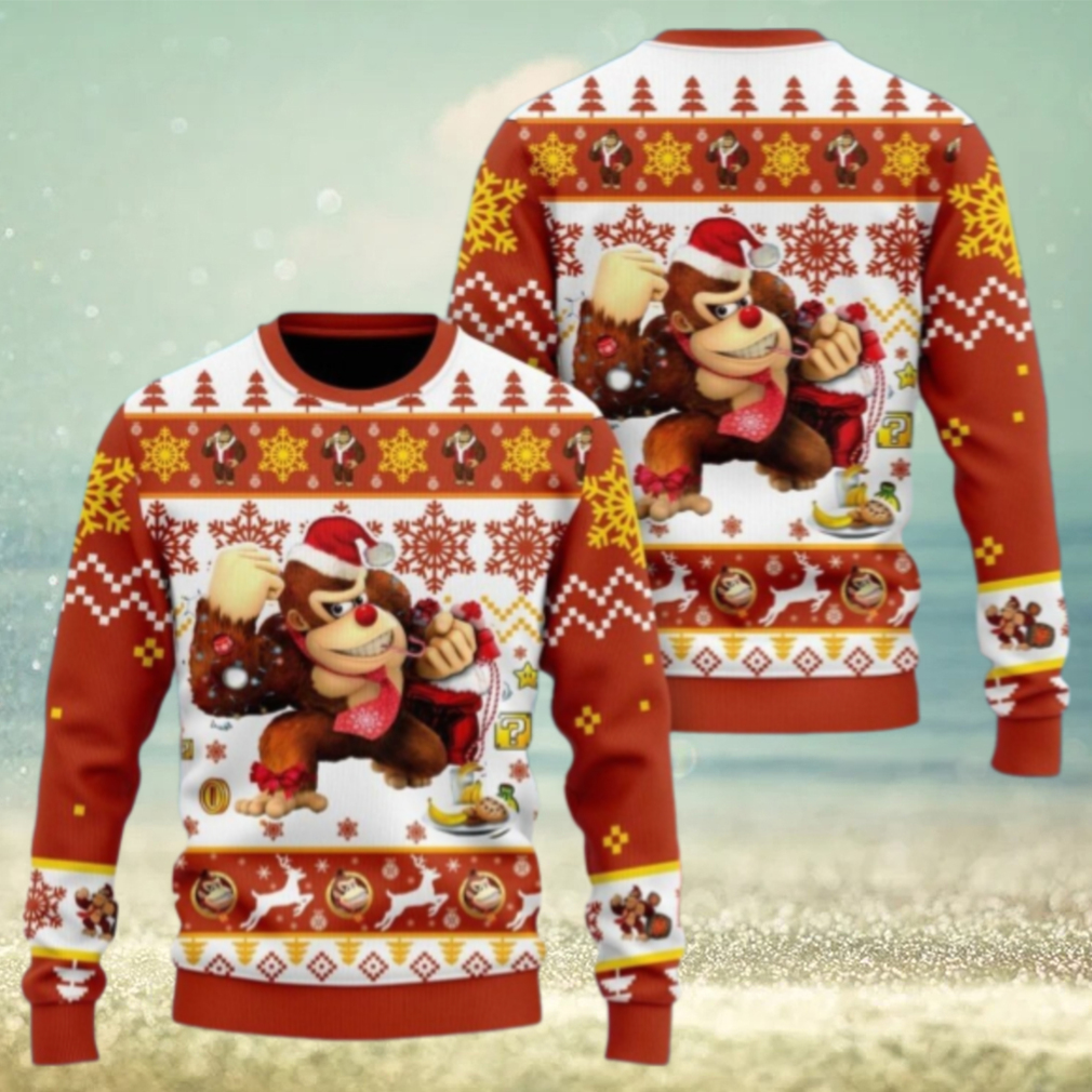Christmas Donkey Kong Ugly Sweater, Super Mario Xmas Sweater Christmas Donkey Kong Ugly Sweater, Super Mario Xmas Sweater
