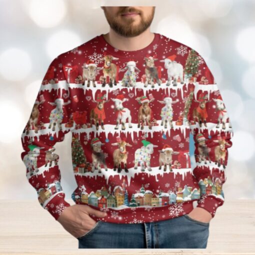 Christmas Goat Ugly Sweater, Goat Holiday Sweater