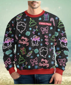 Christmas Neon Lighting Ugly Sweater, Santa Claus Holiday Sweater