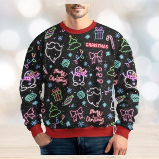 Christmas Neon Lighting Ugly Sweater, Santa Claus Holiday Sweater