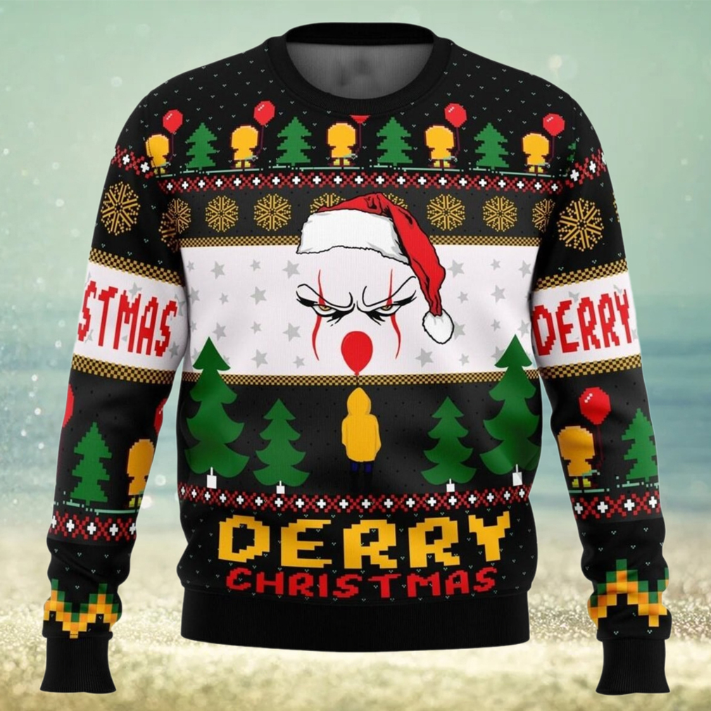 Christmas Pennywise IT Movie Ugly Sweater, Horror Clown Xmas Sweater Christmas Pennywise IT Movie Ugly Sweater, Horror Clown Xmas Sweater