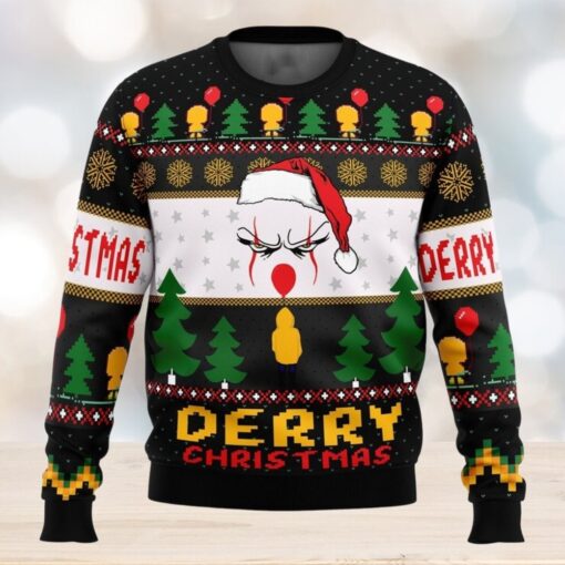 Christmas Pennywise IT Movie Ugly Sweater, Horror Clown Xmas Sweater