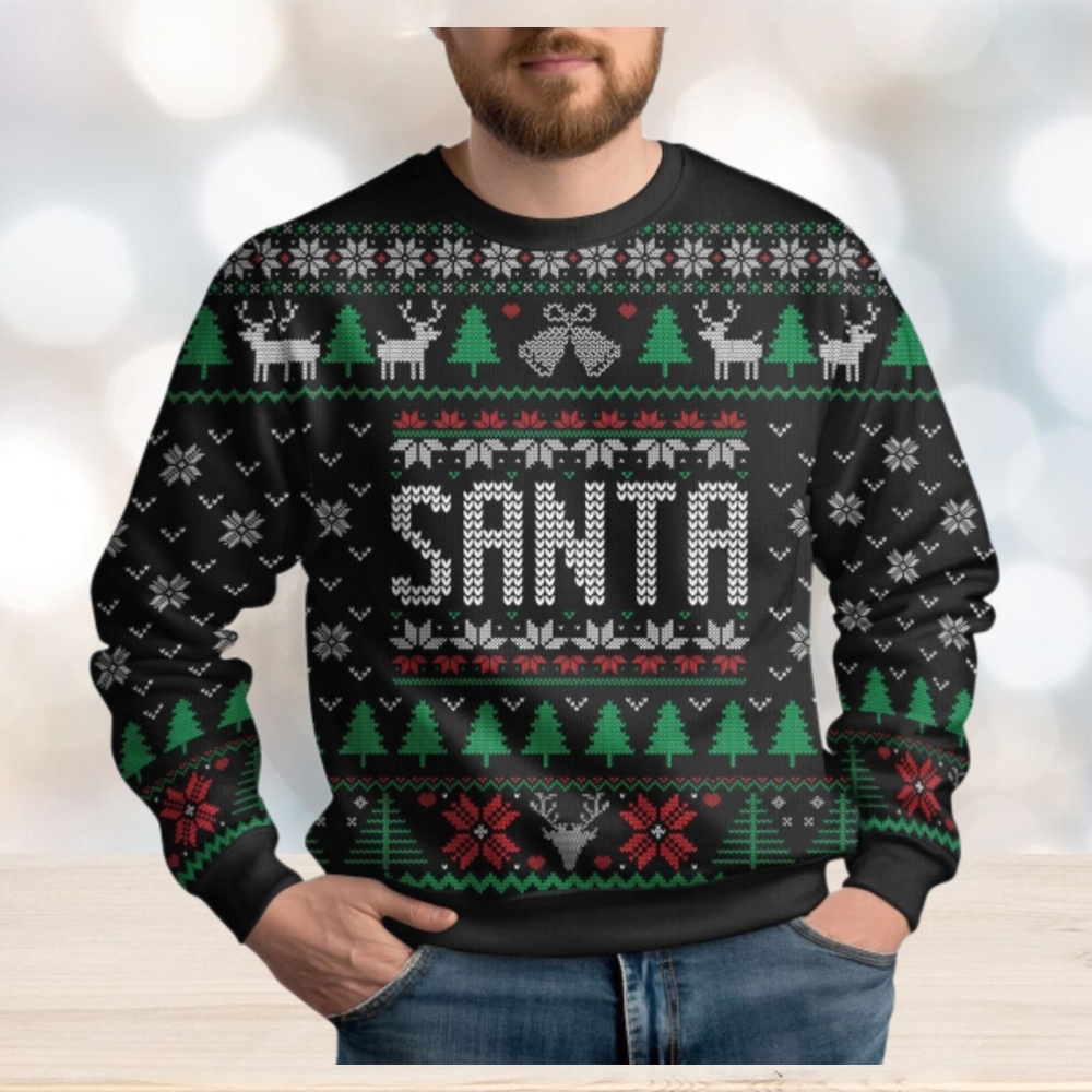 Christmas Santa Ugly Sweater, Santa Claus Holiday Sweater Christmas Santa Ugly Sweater, Santa Claus Holiday Sweater