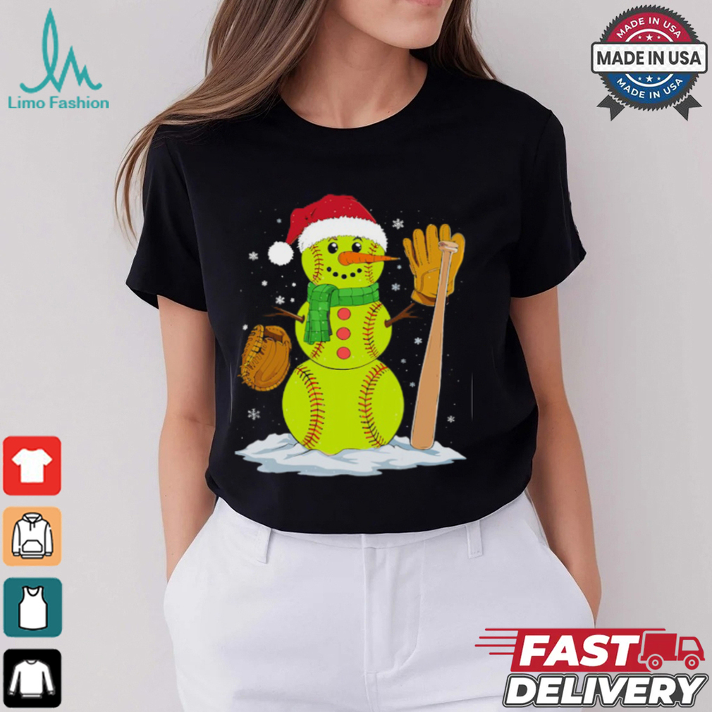Christmas Snowman Softball Pitcher Boys Teens Xmas Softball T Shirt Recovered Christmas Snowman Softball Pitcher Boys Teens Xmas Softball T Shirt Recovered