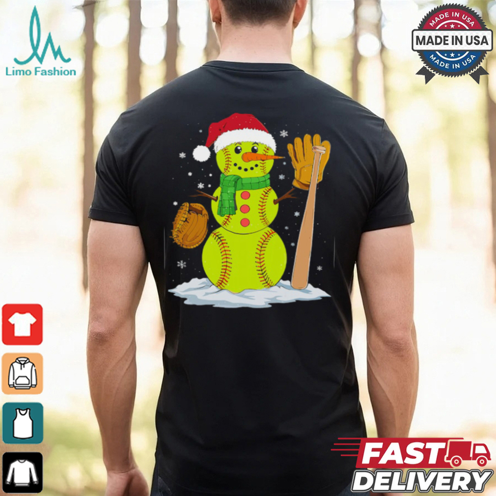 Christmas Snowman Softball Pitcher Boys Teens Xmas Softball T Shirt Recovered Christmas Snowman Softball Pitcher Boys Teens Xmas Softball T Shirt Recovered