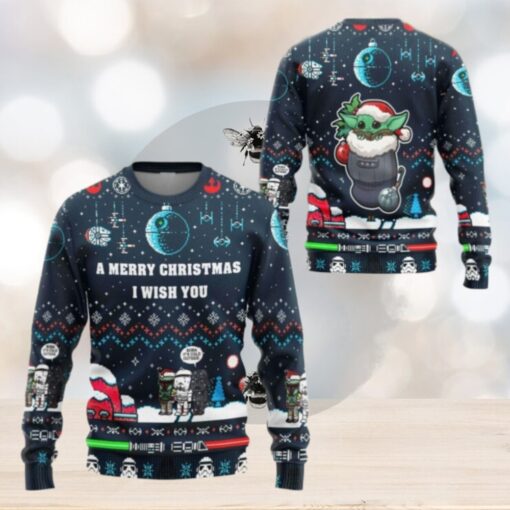 Christmas Star Wars Sweater, Baby Yoda Ugly Christmas Sweater
