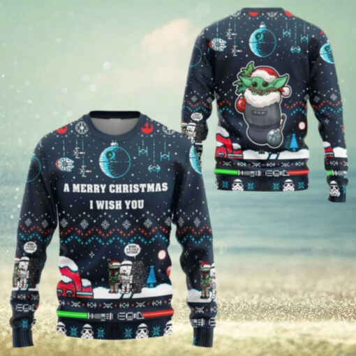 Christmas Star Wars Sweater, Baby Yoda Ugly Christmas Sweater