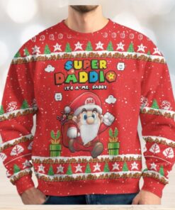 Christmas Super Daddio Ugly Sweater, Super Mario Xmas Sweater