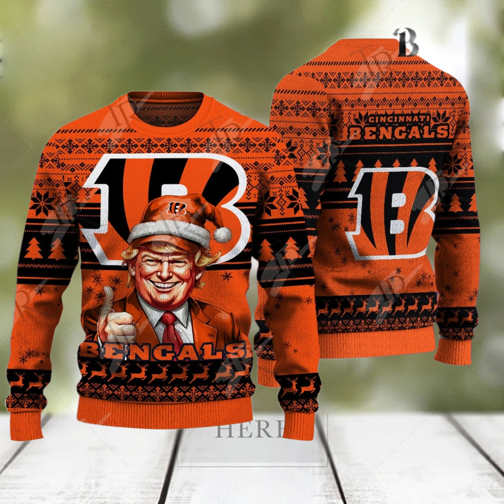 Cincinnati Bengals Christmas Donald Trump Knitted Sweater Cincinnati Bengals Christmas Donald Trump Knitted Sweater