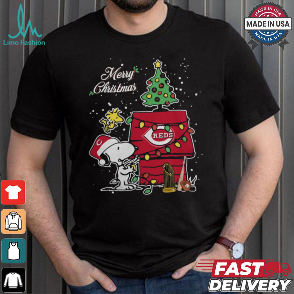 Cincinnati Reds Merry Christmas With Snoopy Baby T Shirt Cincinnati Reds Merry Christmas With Snoopy Baby T Shirt