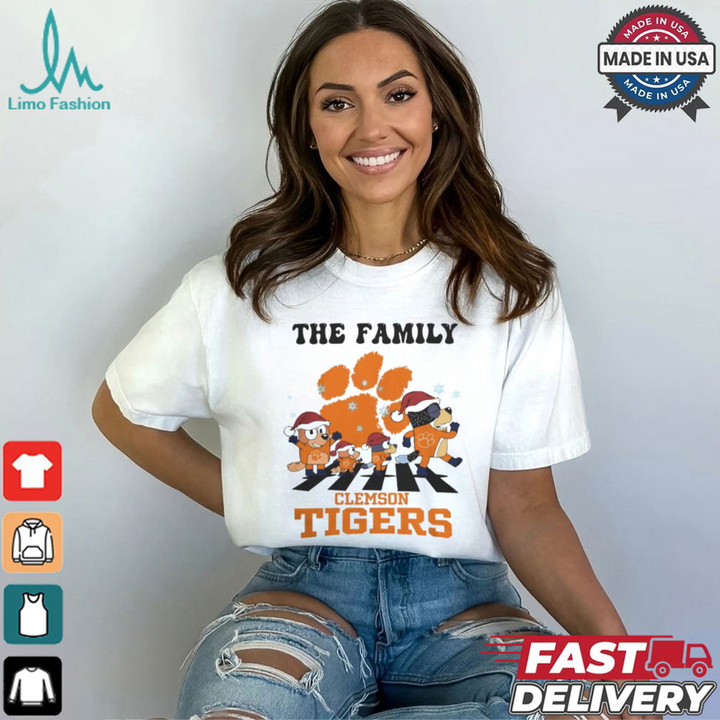 Clemson Tigers X Family Bluey Merry Christmas 2024 Shirt Clemson Tigers X Family Bluey Merry Christmas 2024 Shirt