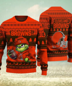 Cleveland Browns The Grinch Ugly Christmas Sweater NFL Xmas Gift