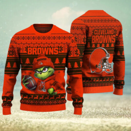 Cleveland Browns The Grinch Ugly Christmas Sweater NFL Xmas Gift