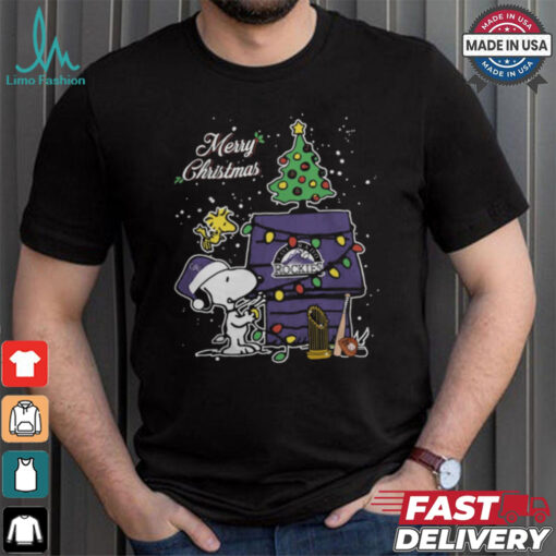 Colorado Rockies Merry Christmas With Snoopy Baby T Shirt