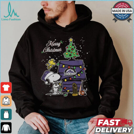 Colorado Rockies Merry Christmas With Snoopy Baby T Shirt