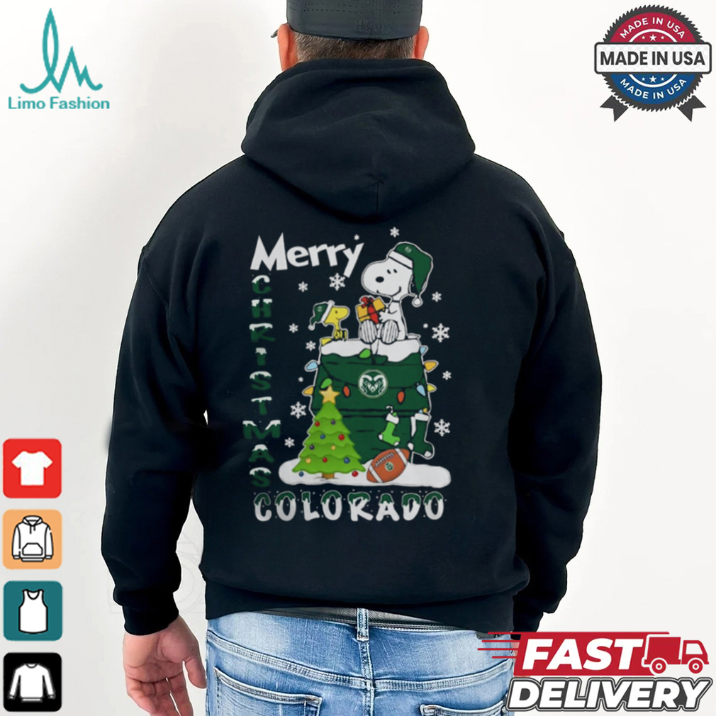 Colorado State Rams Snoopy And Woodstock Merry Christmas Shirt Colorado State Rams Snoopy And Woodstock Merry Christmas Shirt